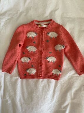 Baby Boden pink sheep cardigan 18-24 months